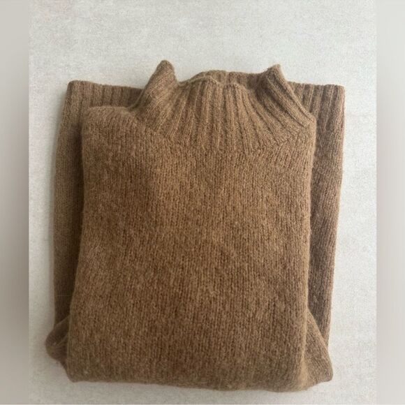 JENNI KAYNE Alpaca Mockneck Pullover In Tan Color Size M - Picture 7 of 7